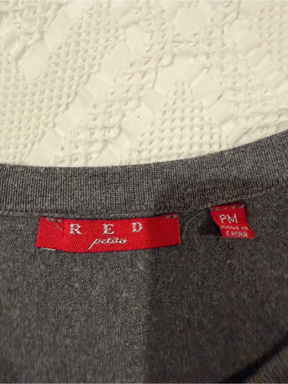 RED Gray Crewneck Sweater with Silver Sequins